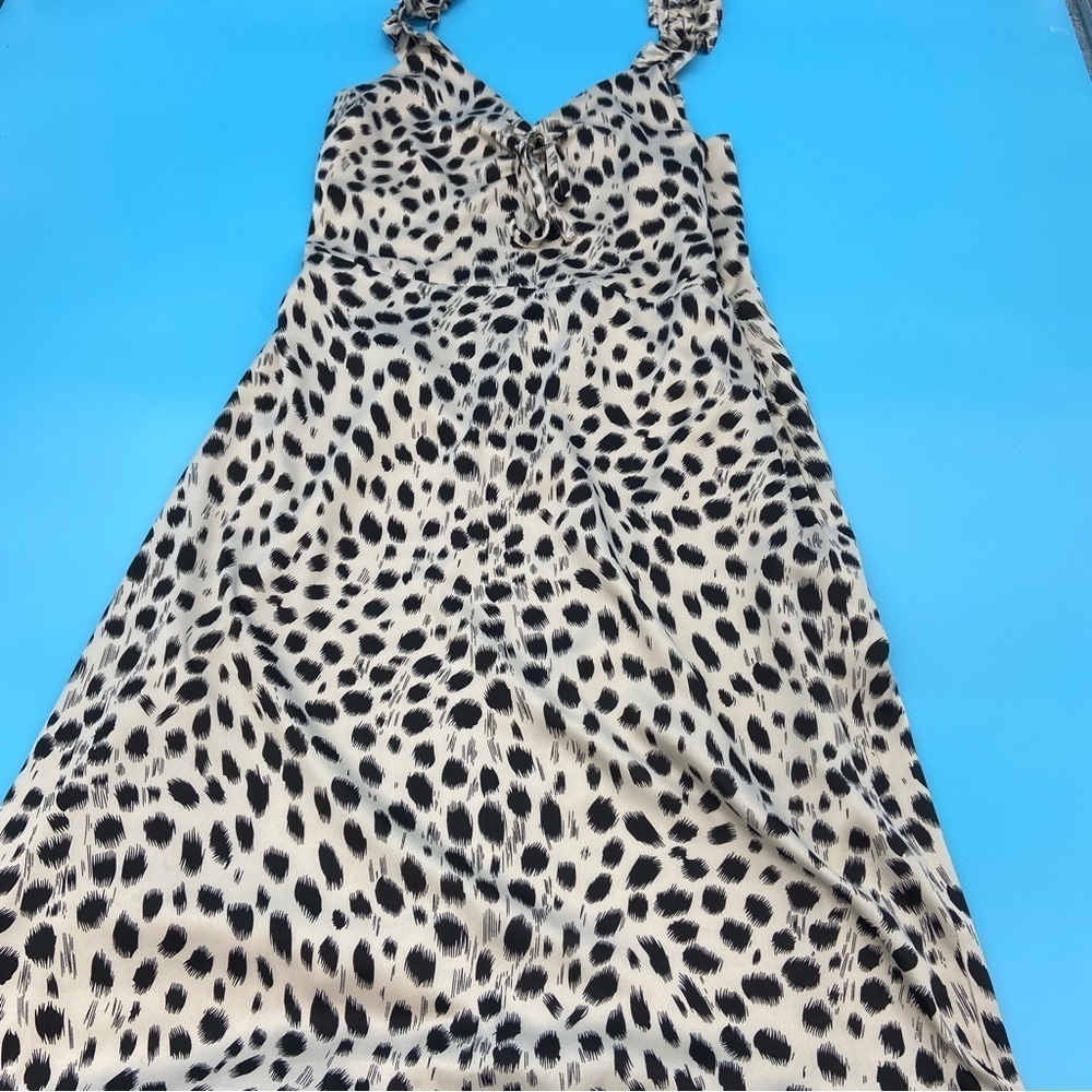 Lucy Paris Chic Black and Cream Strappy Dress Size Medium